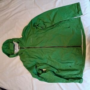 Eddie Bauer Green Raincoat with Hood and Water-Resistant Material